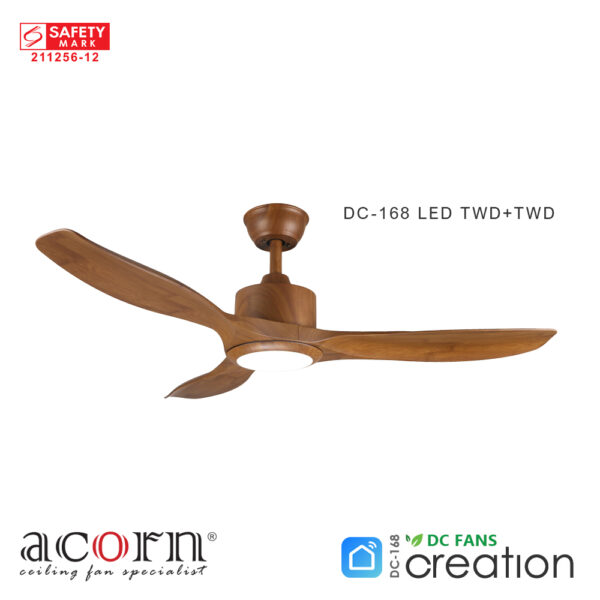 3 Blades Ceiling fan with light DC-168-LED-TWDTWD