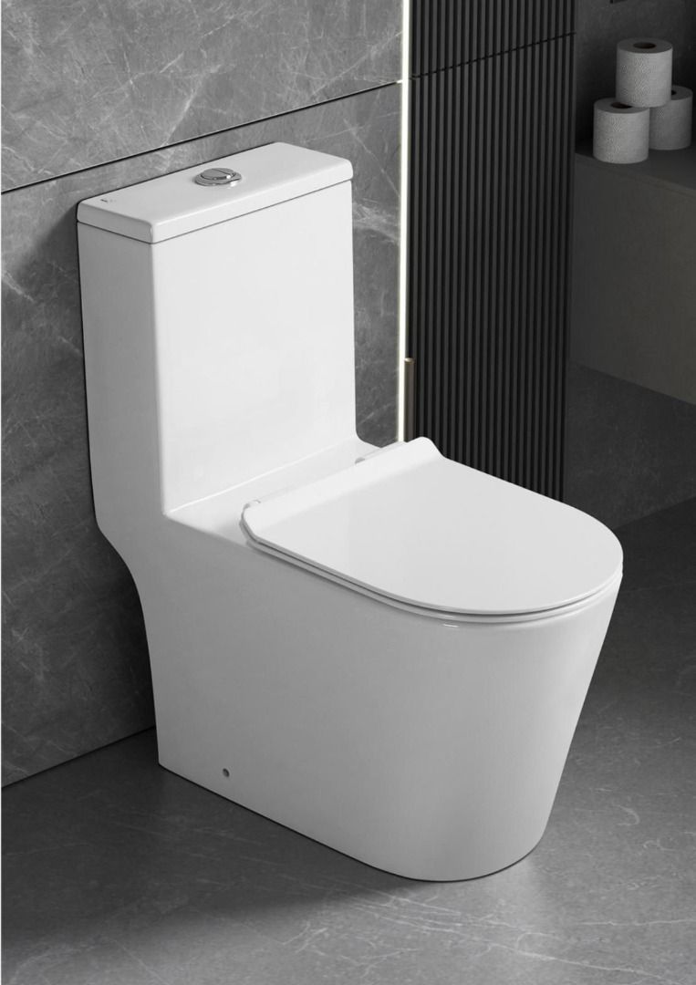 Toilet Bowl Eaco T933 One-Piece Rimless Tornado Dual-Flush (S-Trap/P-Trap)