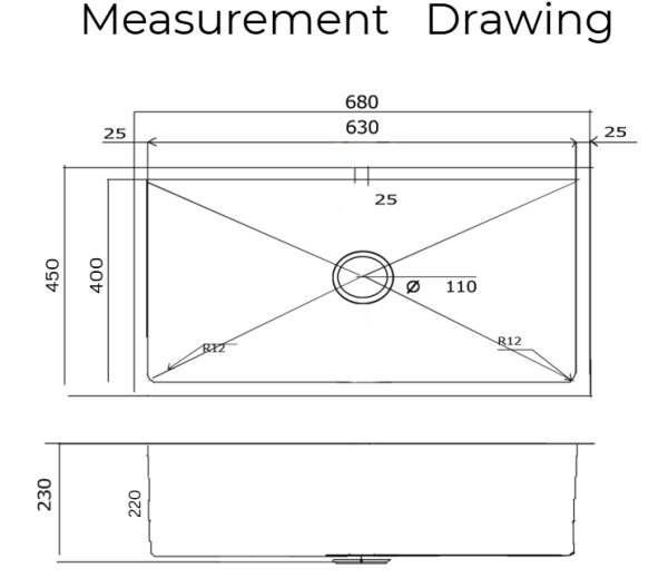 KITCHEN SINK 6845 drawing