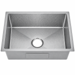 Undermount Embossed Kitchen Sink NANO Grey Stainless Steel – ROSKI KS-6145-SS-EM