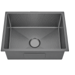 Undermount Embossed Kitchen Sink NANO Black Stainless Steel – ROSKI KS-5545-BK-EM