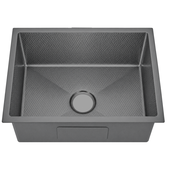 Undermount Embossed Kitchen Sink NANO Black Stainless Steel – ROSKI KS-5545-BK-EM