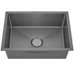 Undermount Embossed Kitchen Sink NANO Black Stainless Steel – ROSKI KS-6145-BK-EM