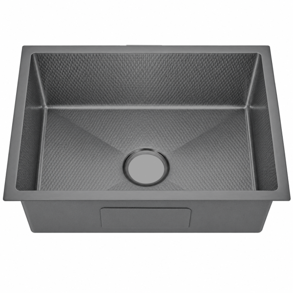 Undermount Embossed Kitchen Sink NANO Black Stainless Steel – ROSKI KS-6145-BK-EM