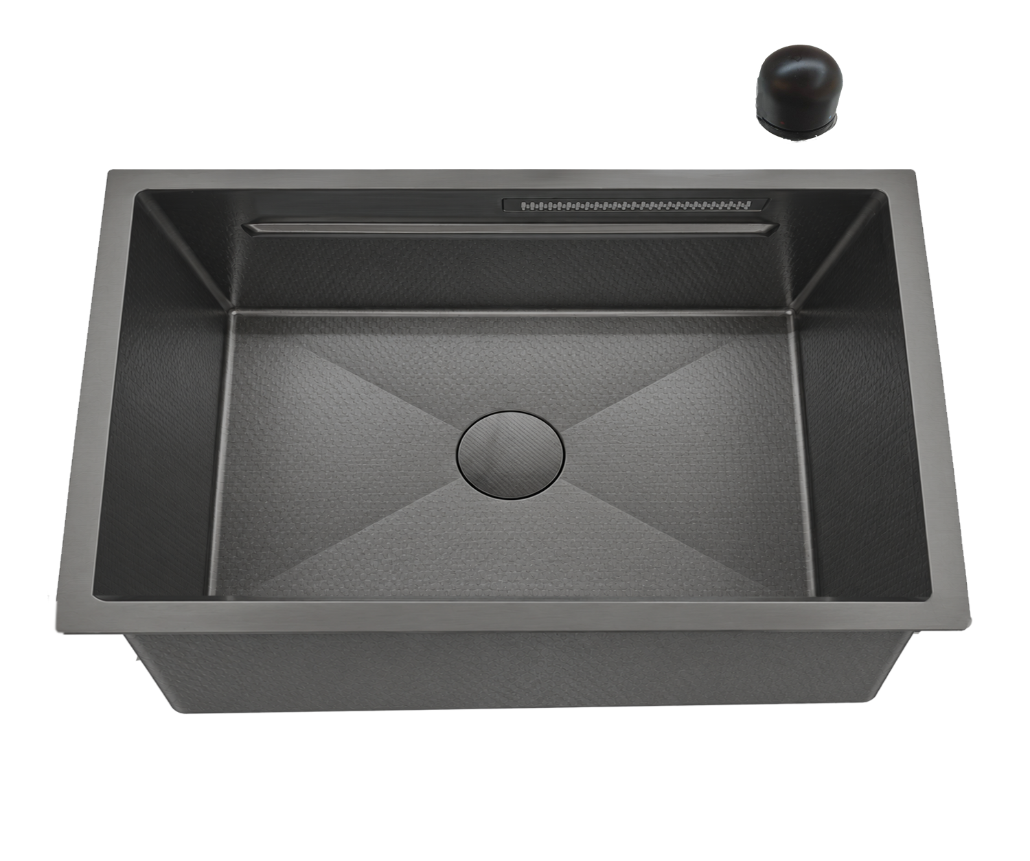 Undermount Embossed Kitchen Sink NANO Black Stainless Steel – ROSKI KS-6845-BK-FY-EM