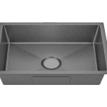 Undermount Embossed Kitchen Sink NANO Black Stainless Steel – ROSKI KS-6845-BK-EM