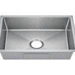 Undermount Embossed Kitchen Sink NANO Grey Stainless Steel – ROSKI KS-6845-SS-EM