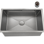 Undermount Embossed Kitchen Sink NANO Grey Stainless Steel – ROSKI KS-6845-SS-EM