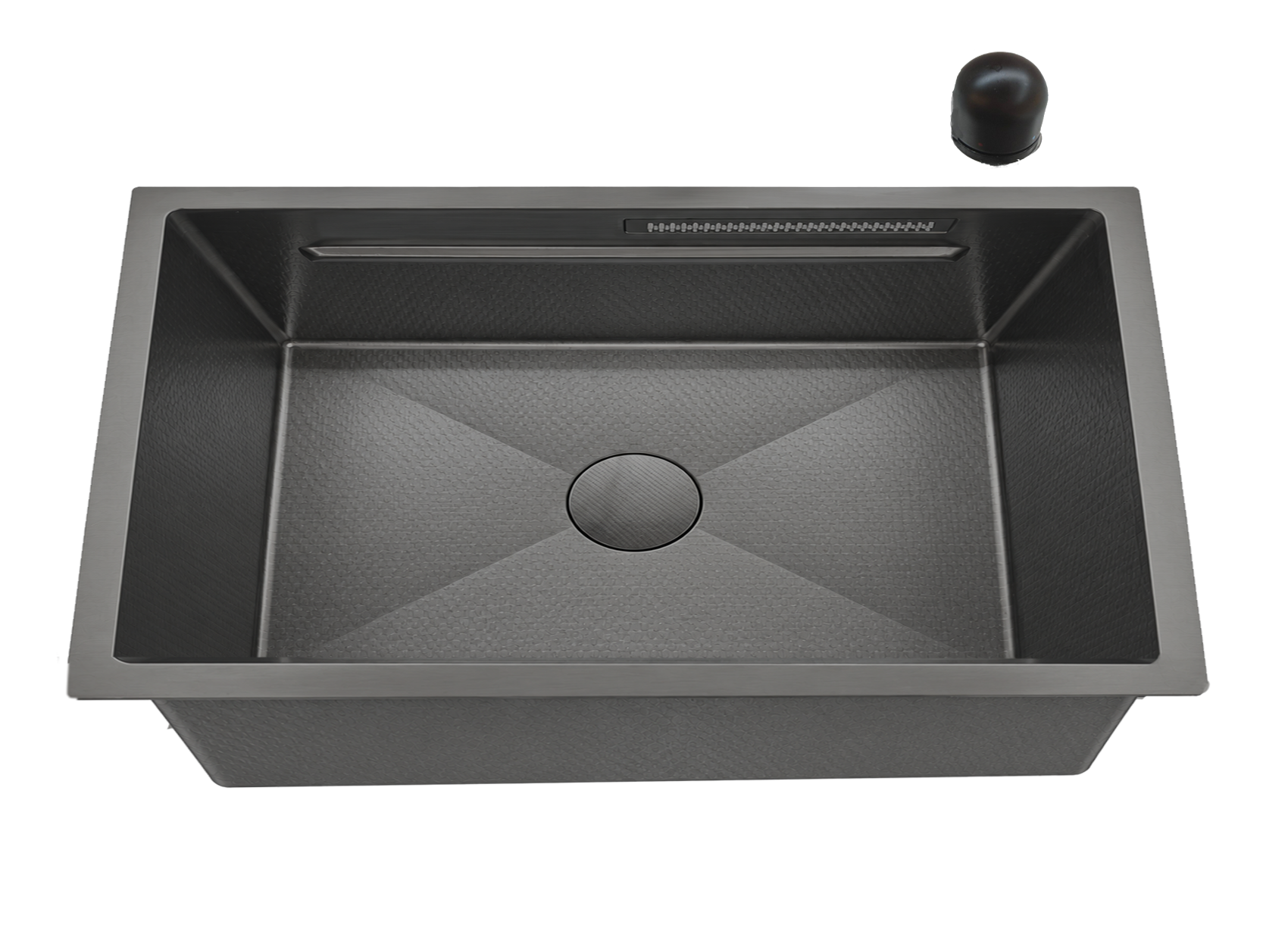 Undermount Embossed Kitchen Sink NANO Black Stainless Steel – ROSKI KS-7645-BK-EM