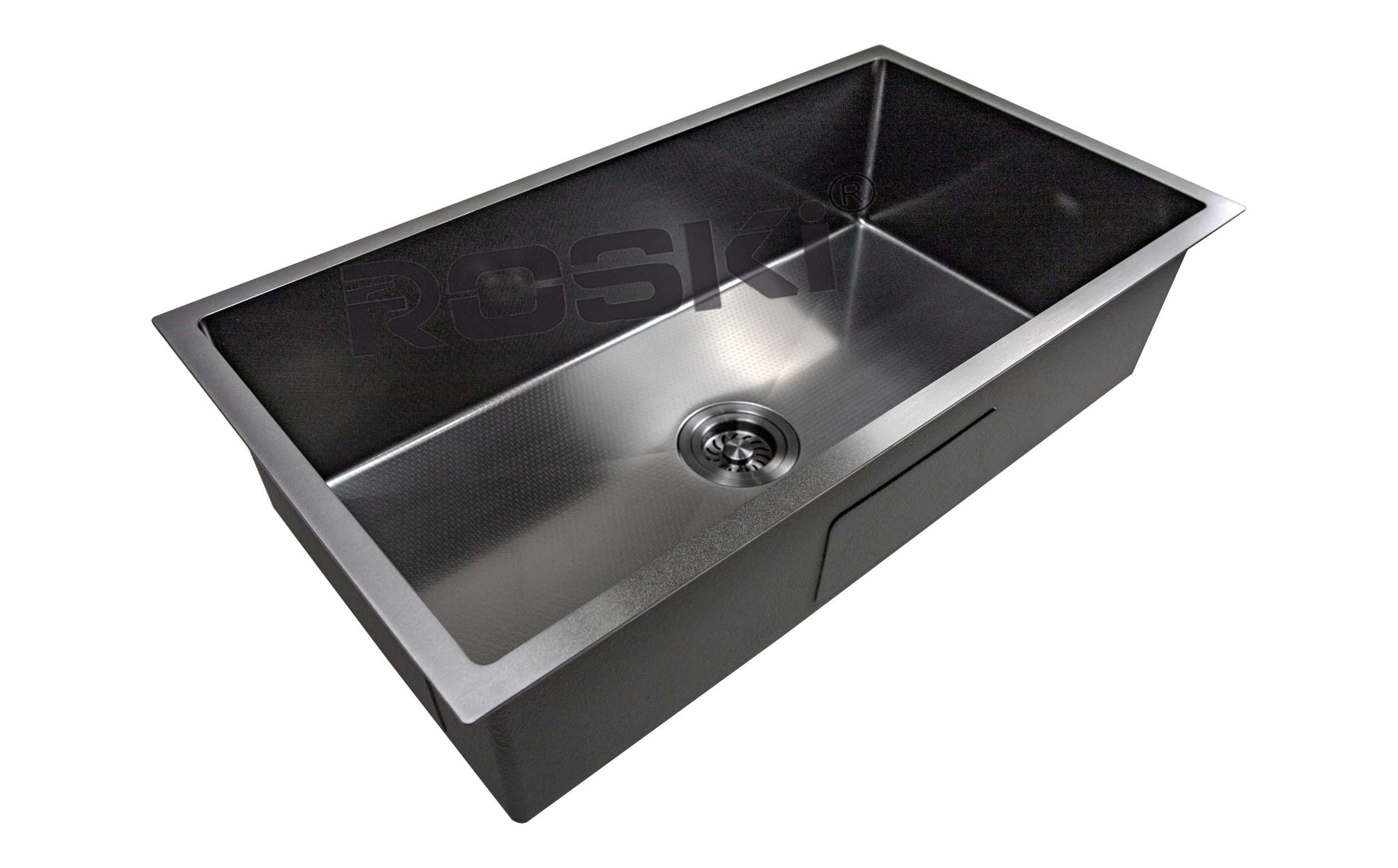 Undermount Honeycomb Kitchen Sink NANO Black Stainless Steel – ROSKI KS-8245-BK-HC
