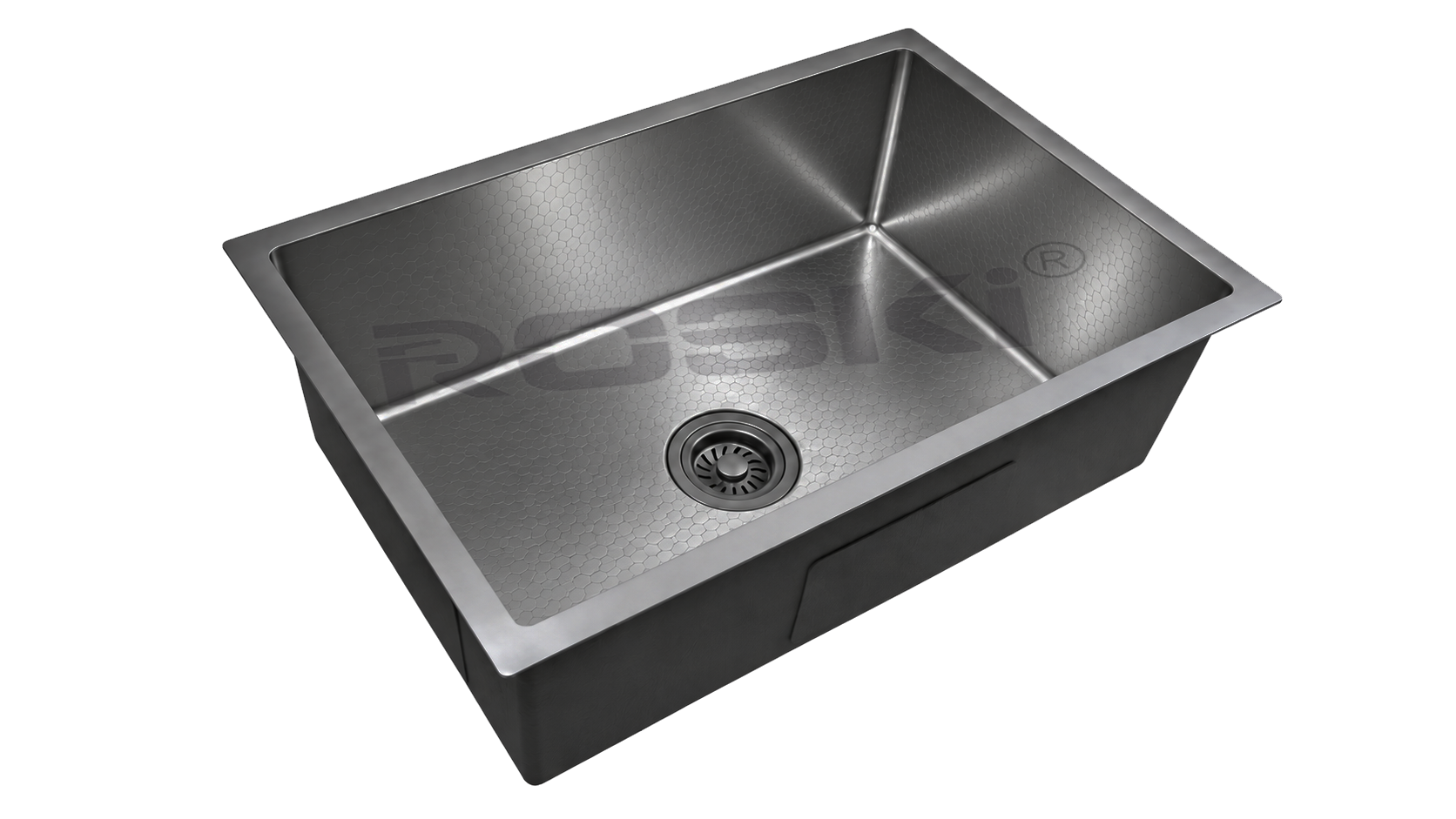 Undermount Honeycomb Kitchen Sink NANO Black Stainless Steel – ROSKI KS-6845-BK-HC