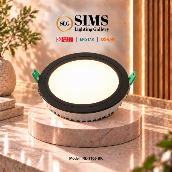 Round LED Downlight RL-1105- BLACK-SINGLE TONE
