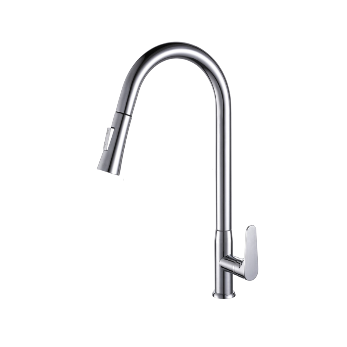 Modern silver kitchen faucet with pull down spray design for contemporary kitchen interiors RK-1899