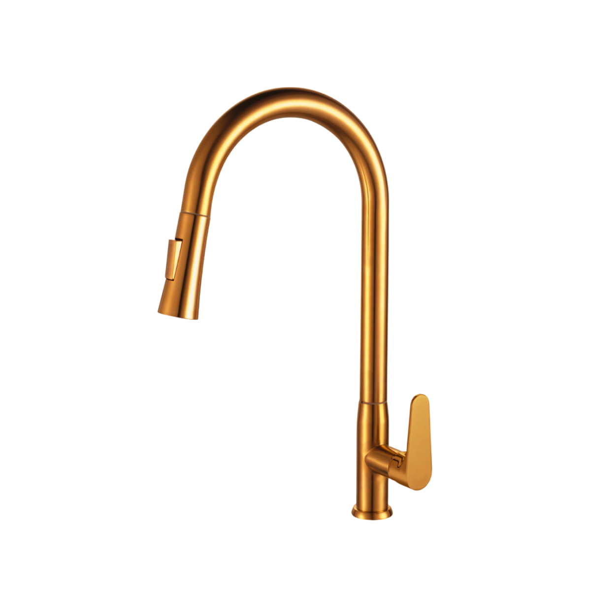 Modern gold kitchen faucet with pull down spray design for contemporary kitchen interiors RK-1899MR