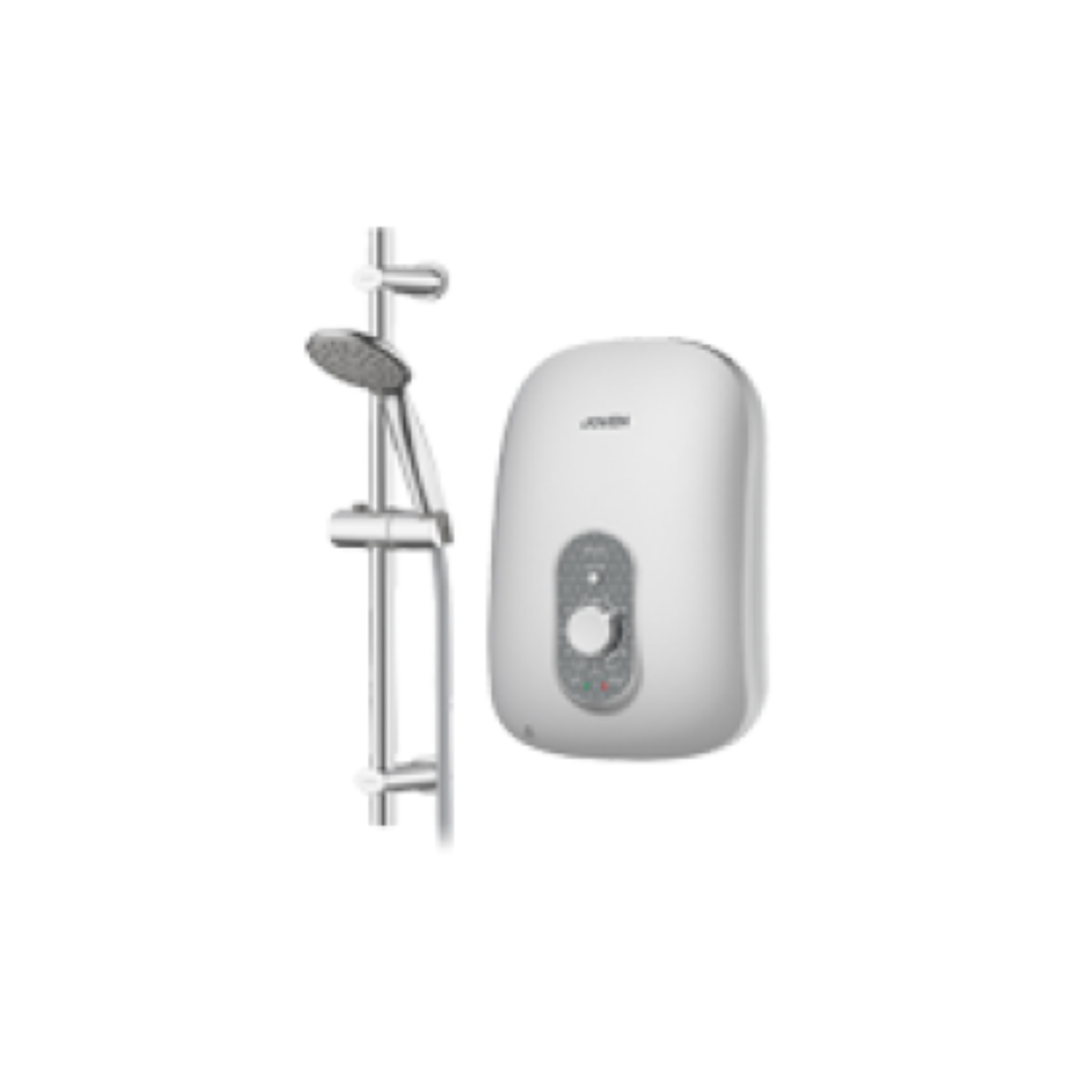 Joven SA15M water heater with handheld shower set for contemporary bathroom interiors.