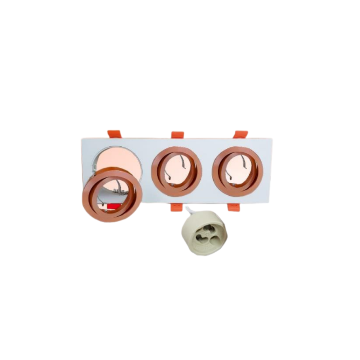 Triple Recessed ceiling spotlight with GU10 socket and LED bulb - LXT-027-3 WHRG