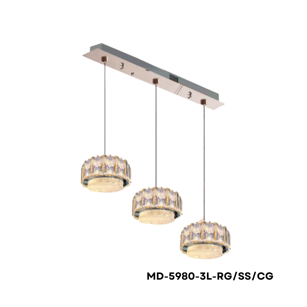 Pendant Light with Tuya Bluetooth Smart Control - MD-5980-3L-RG/SS/CG