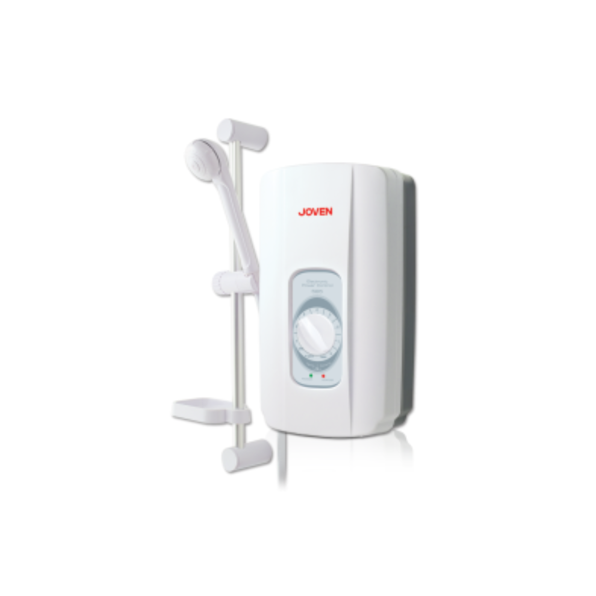 Joven 565 water heater with handheld shower set for contemporary bathroom interiors.